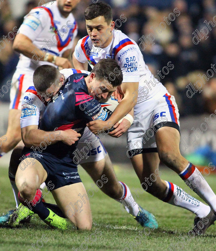 ShaulJamie11 060320 
 Jamie Shaul is tackled. Wakefield Trinity 26 v. Hull FC 27 - Betfred Super League XXV Round 6 - 6th March 2020