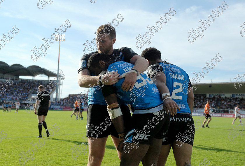 HulFC-PlayersCelebrate1-22-0619pr 
 Rugby League, 2019 BETFRED SUPER LEAGUE game, round 19, Gilbert Brutus stadium Perpignan France, Dragons Catalans (Perpignan) vs HULL FC, saturday june 22, 2019 - 
HULL FC won 10 - 50

Credit Photo : Pascal RODRIGUEZ