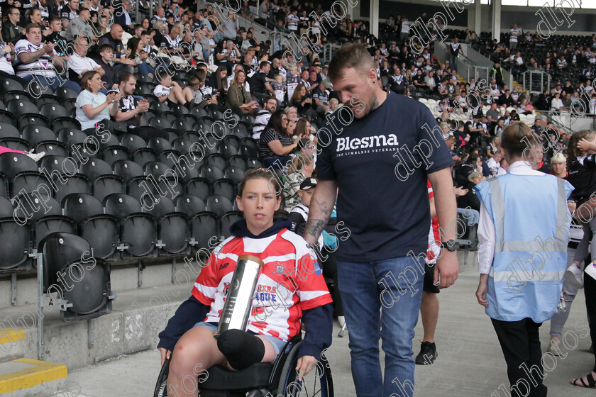 HFC LR1412 
 Hull Fc v Leeds Rhinos
Armed Forces Day,
Half time - Trophy parade by the Army men and Womens wheelchair rugby league teams, -current inter service champions