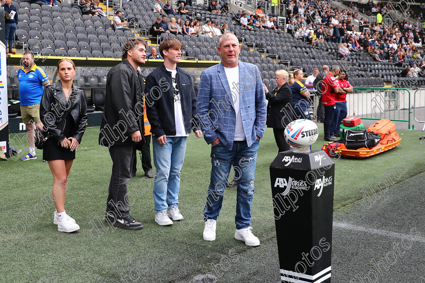 HFC LR0178 
 Hull Fc v Leeds Rhinos
Armed Forces Day,
Jason Smith & family delivery the Matchball