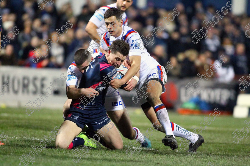 ShaulJamie12 060320 
 Jamie Shaul is tackled. Wakefield Trinity 26 v. Hull FC 27 - Betfred Super League XXV Round 6 - 6th March 2020