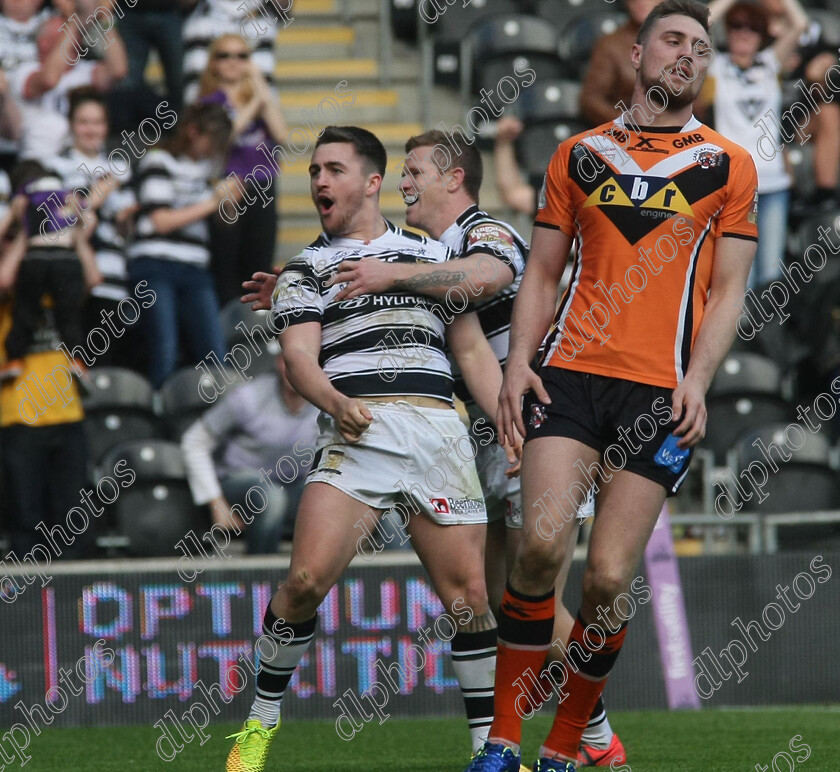 hull-castleford617 
 Curtis Naughton and Steve Michaels celenrate Curtis Naughton's hatrick as James Clare looks to the sky for help 
 Keywords: Hull FC, Castleford Tigers