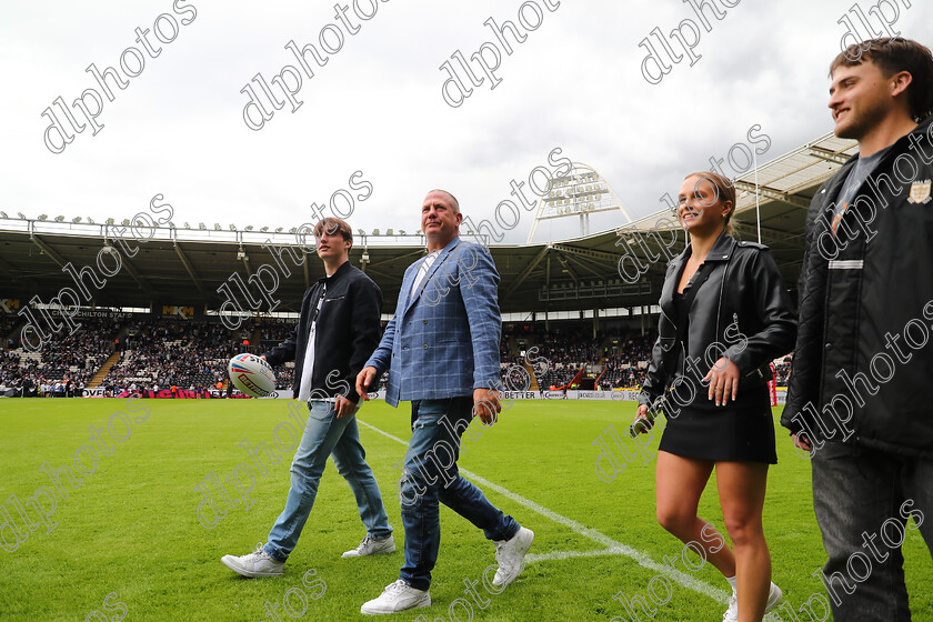 HFC LR0223 
 Hull Fc v Leeds Rhinos
Armed Forces Day,
Jason Smith & family delivery the Matchball