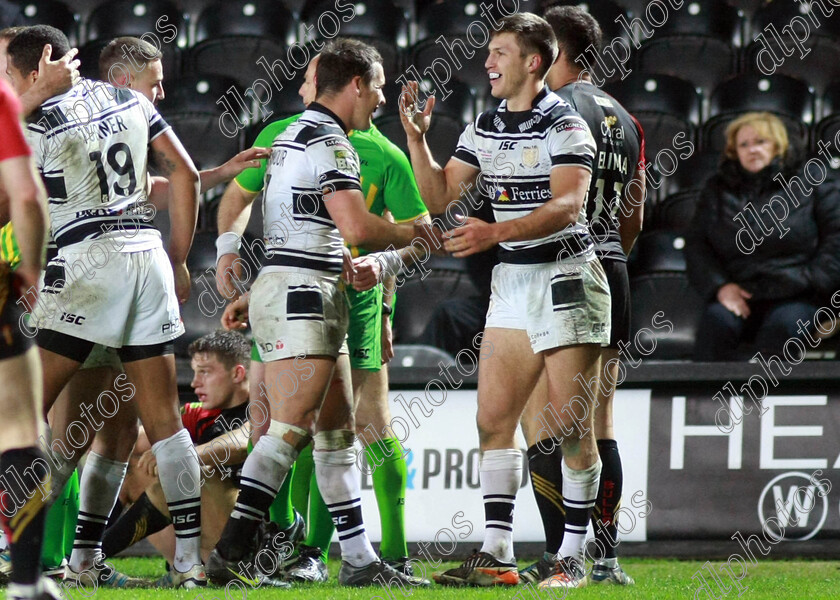 fc-bulls1088 
 hull fc players celbrate tom briscoes decisive try