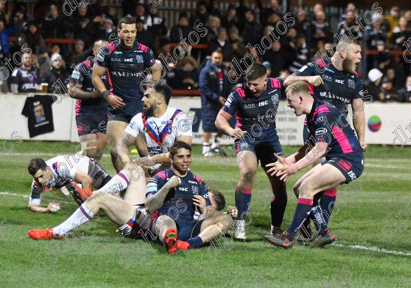 KellyAlbert31 060320 
 Albert Kelly celebrates his try. Wakefield Trinity 26 v. Hull FC 27 - Betfred Super League XXV Round 6 - 6th March 2020